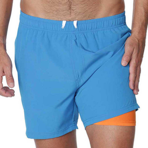 Men's Swimming Trunks with Compression Liner Quick Dry Swimwear