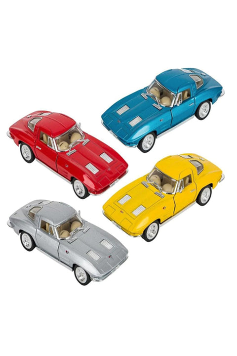 Kinsmart Box of 12 1/36 Scale Diecast Model Toy Cars 1963 Chevy Corvette Sting Ray Diecast Model Toy Car 5" Inch Scale Assorted Colors