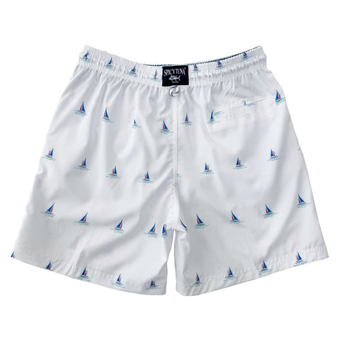 Men's Beach Swim Trunks Above the Knee Shorts Quick Dry with Pockets Nautical Prints