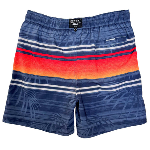 Men's Beach Swim Trunks Above the Knee Shorts Quick Dry with Pockets Nautical Prints