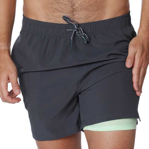 Men's Swimming Trunks with Compression Liner Quick Dry Swimwear