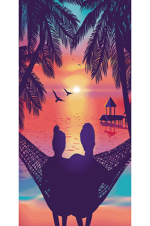 Cotton Velour Tropics Beach Towel