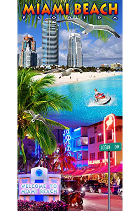 Cotton Velour Miami Beach Florida Towel