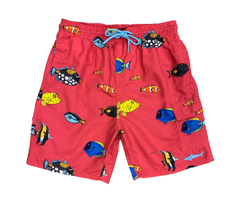 Boys Swim Shorts Fast Dry,  Fish Print