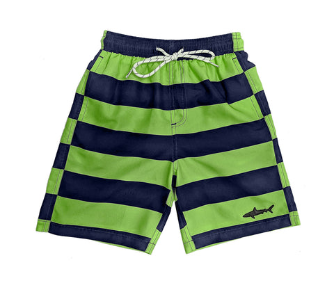 Kids Swim Shorts, Fast Dry Stripes Print