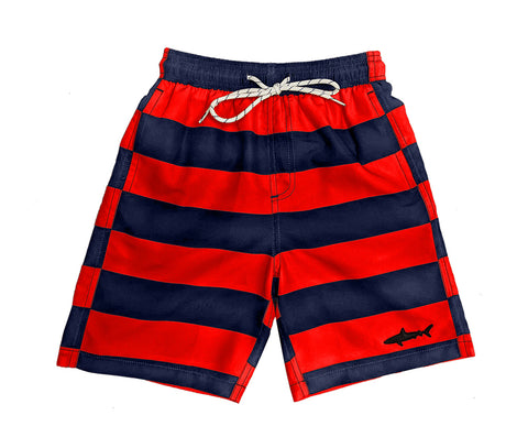 Kids Swim Shorts, Fast Dry Stripes Print