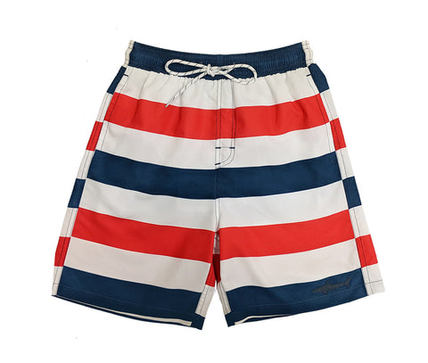 Kids Swim Shorts, Fast Dry Stripes Print