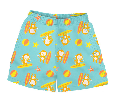 Toddler Swim Shorts Fast Dry, Monkeys Print