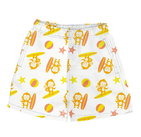 Toddler Swim Shorts Fast Dry, Monkeys Print