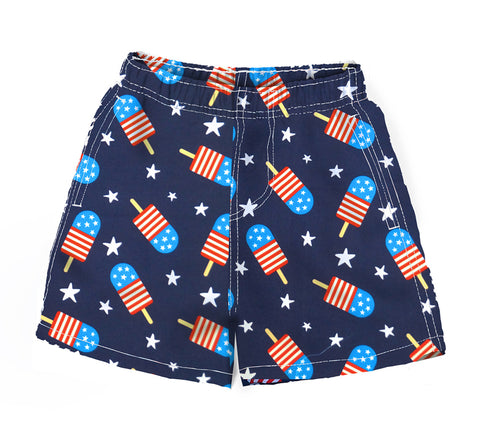 Toddler Swim Shorts Fast Dry, Patriotic Print