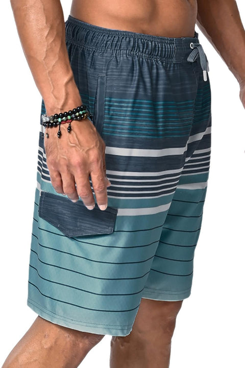 Men's 4 Way Stretch Swimming Shorts Ocean Currents