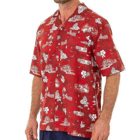 Men's Hawaiian Casual Short Sleeve Beach Surf Aloha Party Shirt