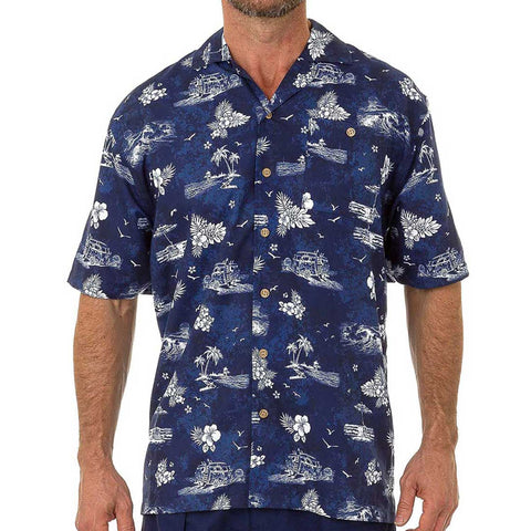 Men's Hawaiian Casual Short Sleeve Beach Surf Aloha Party Shirt