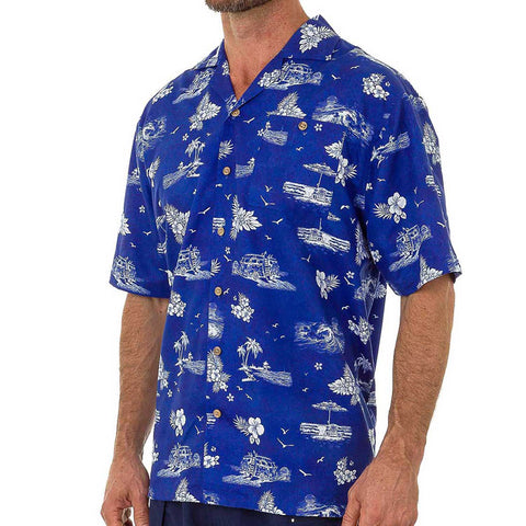 Men's Hawaiian Casual Short Sleeve Beach Surf Aloha Party Shirt