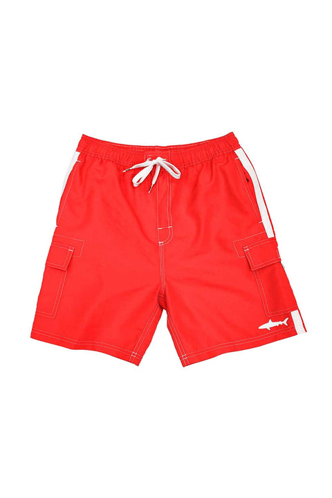 Kids Swim Drawstring Shorts With Side Tape And Pockets