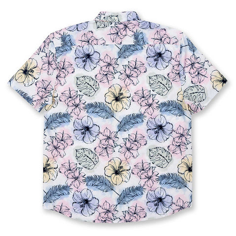 Men's Short Sleeve Casual Button-Down with All Over Design Shirt