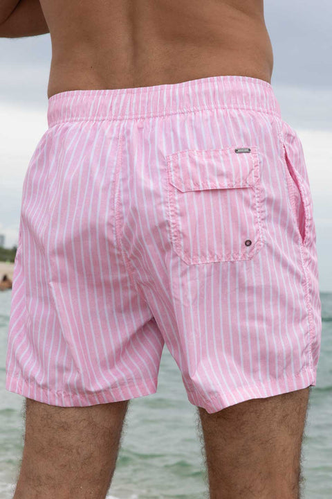 Pink Men's Ponji Swimming Trunks Volley Shorts