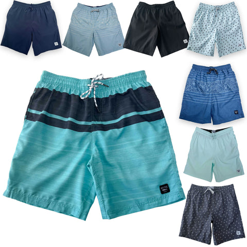 Men's Swim Trunks, Above the Knee, Shorts 9 Inch Long, Quick Dry, With Pockets