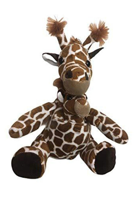 14" Plush Giraffe Toy with Pouch and Hatchling - Vacay Land 