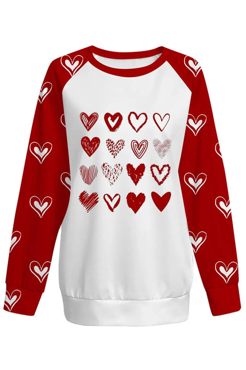 Love Heart Graphic Pullovers Hoodie