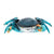 Nauti Bright Blue Polystone Crab Trinket Box for Jewelry and Keepsakes 9.5"x6"x3" Silver/Pewter Holder