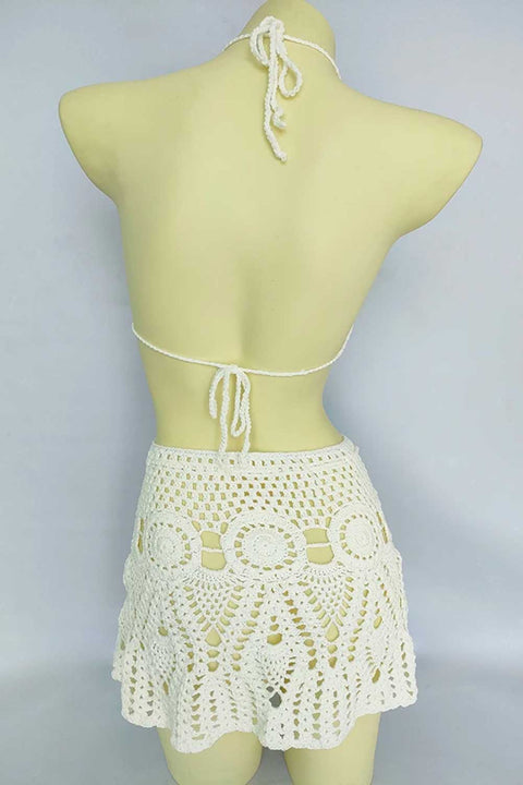 Crochet Bikini Set With Skirt
