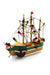 Galleon Ship with Faux Lights Wooden Christmas Tree Hanging Ornament