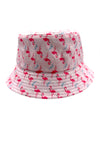 Kids Sun Hat Breathable Bucket Hat Summer Play Hat, Fuchsia Flamingo