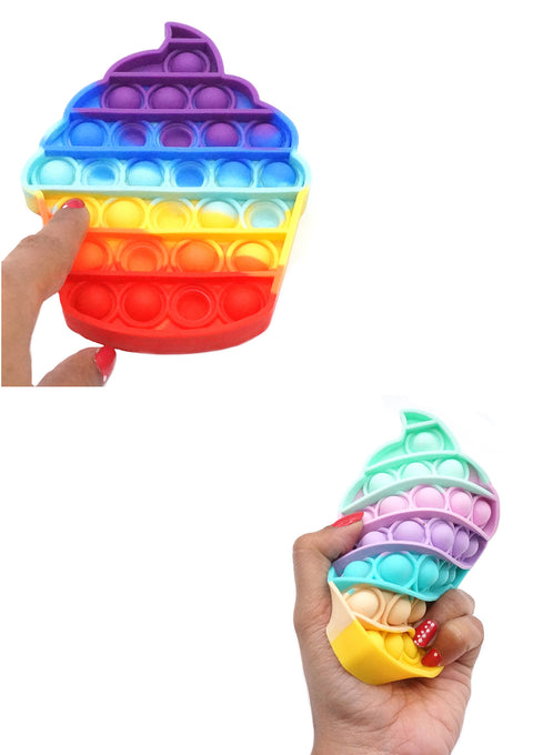Push Pop Fidget Toys, Cupcake, Pack of 2