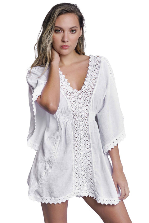 Women's Butterfly White Cover Up with Crochet