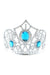 Girls Ice Princess Tiara Frozen Crown, Silver with Blue Stones