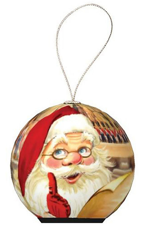 Blinking Christmas Ball Ornament, Santa