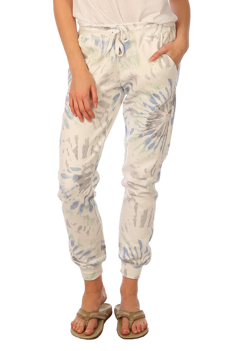 Women's Casual Tie Dye Pant with Pockets, Blue