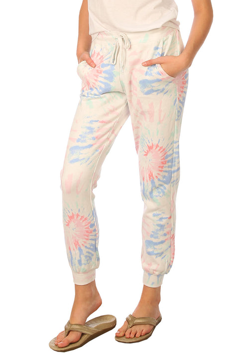 Women's Casual Tie Dye Pant with Pockets, Pink