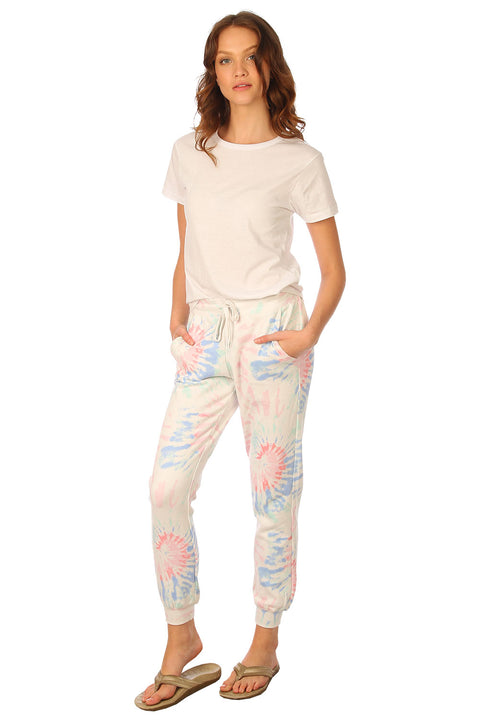 Women's Casual Tie Dye Pant with Pockets, Pink