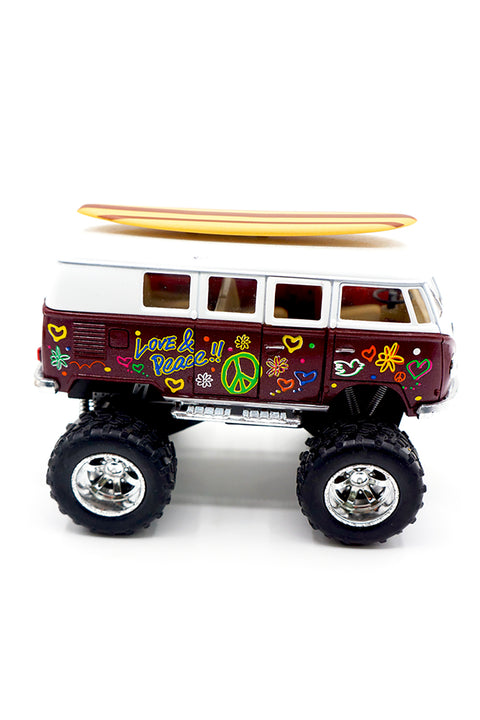 5" Fun Stuff Toy Cars Brown VW Bus, No Box, Diecast