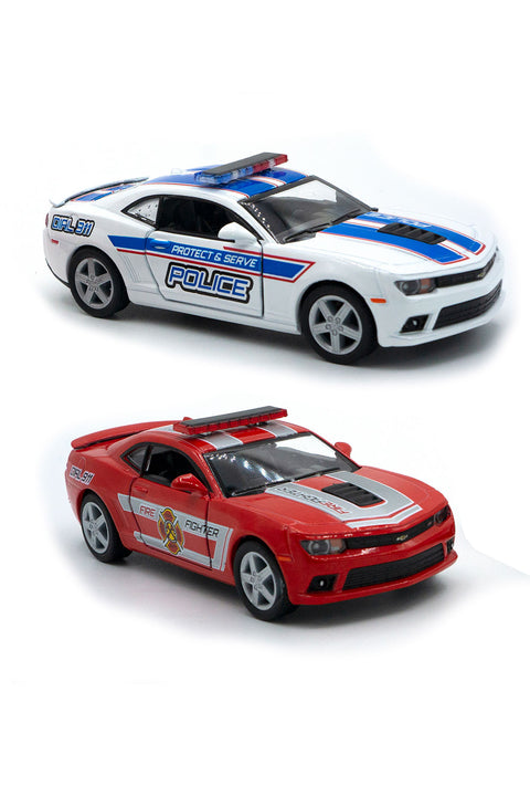 5" 2014 Chevy Camaro Police/Fire Diecast Model, Set of 2, but NO Box