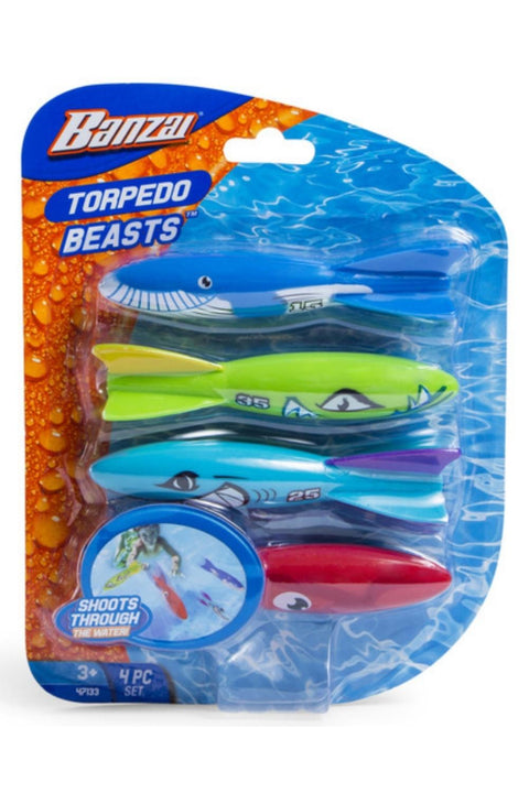 Swimming Pool Diving Toys Torpedo Beasts Sharks 4 in a Pack