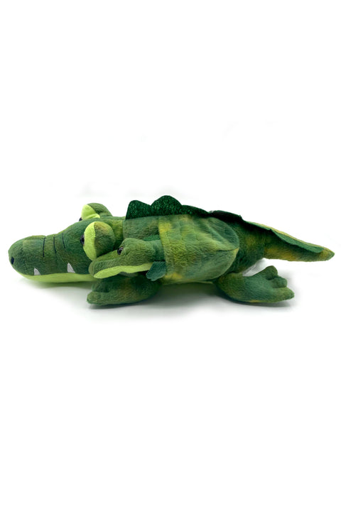 Plush Toys with Pouch and Hatchling, Alligator