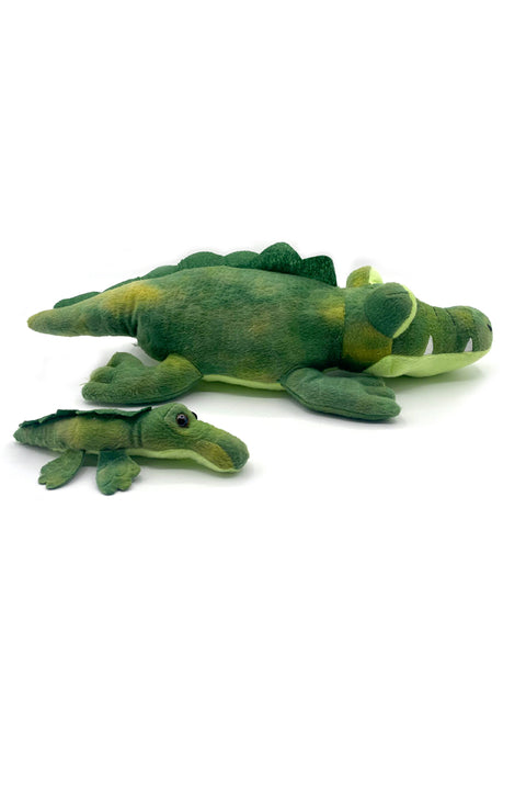 Plush Toys with Pouch and Hatchling, Alligator