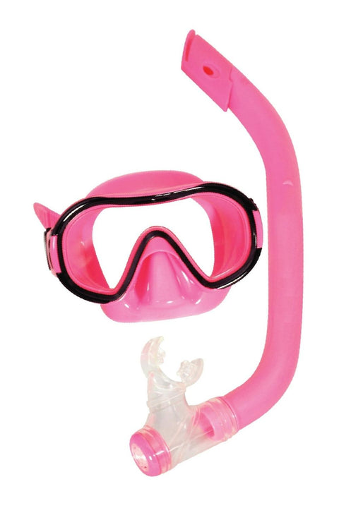 Kids Pink Snorkel Set Snorkeling Gear