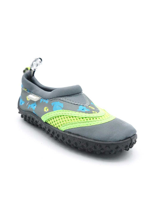 Toddler and Little Kids Water Shoes, Gray/Lime Shark