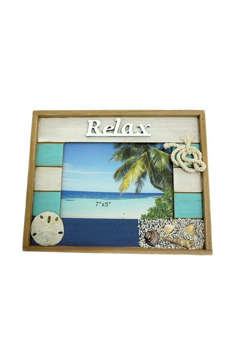 Wood Picture Frame 7"x 5" the phrase "Relax"