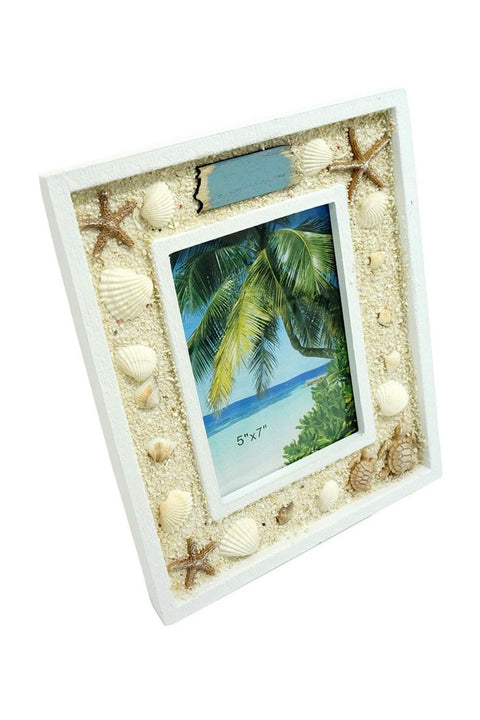 Stones Shell Wood Picture Frame 5"x 7"