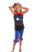 Girls Black Tunic Top With Red Ruffle and Blue Capri, "Take Me Out to The Ball Game"  2 Piece Summer Set