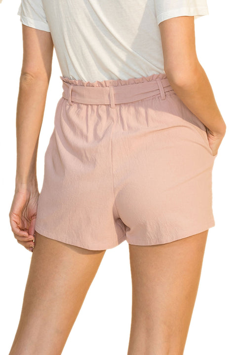 Women's Tie-Front Mauve Shorts