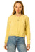 Women's Solid Color Yellow Cardigan