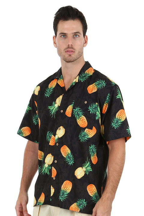 Men's Hawaiian Party Shirt, Pineapples Print