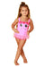 Girls Toddlers Pink One-Piece Swimsuits Cute Bunny and Tulle