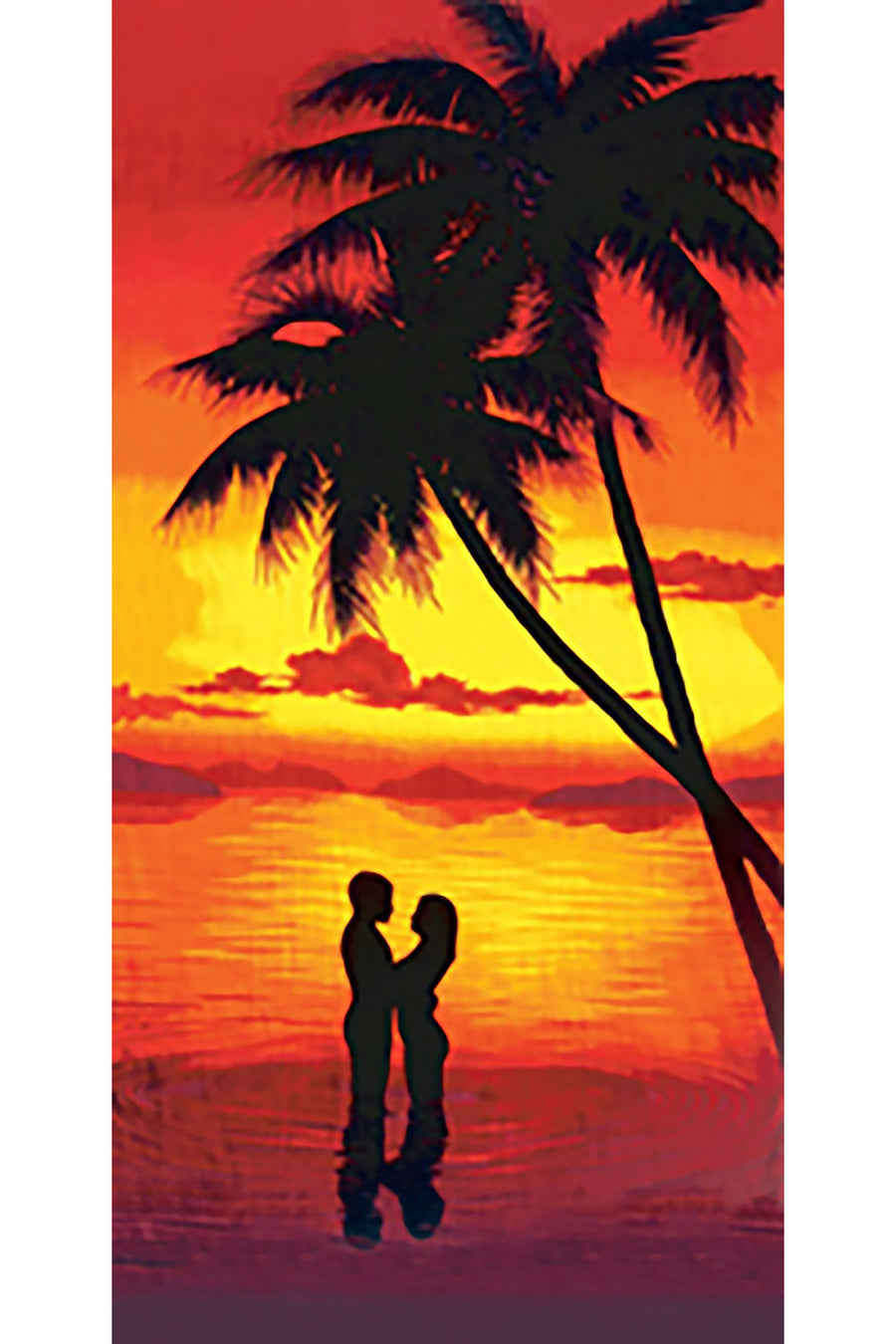 Couple at Sunset Beach Towel, 30" x 60" - Vacay Land 